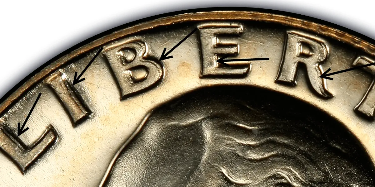 Double die obverse with shown signs of it.