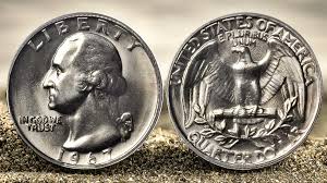 Silver Washington quarter.